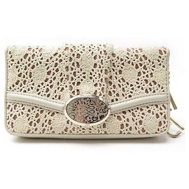 PORTEFEUILLE LANCEL BRIGITTE BARDOT BB A06177 TOILE CROCHET BEIGE COMPAGNON Beige