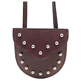 Hermès-NEW POUCH COLLIER HERMES CARNABY BANDOULIERE IN BORDEAUX LEATHER CLUTCH-Dark red