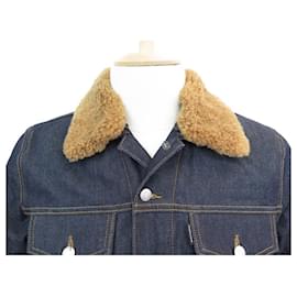 Sandro-NEW SANDRO JACKET JACKET IN DENIM SHEEP COLLAR XL 52 NEW JACKET BLUE JEANS-Blue