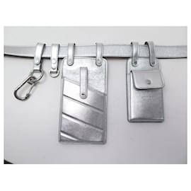 Fendi-NEW FENDI BELT MULTI ACCESSORIES 8C0593 T80 a 110 UTILITY BELT LEATHER-Silvery