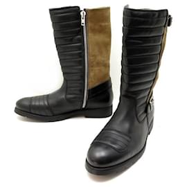 Autre Marque-HELSTONS SHOES CHALLENGE BOOTS 60 45 BLACK LEATHER & BROWN SUEDE BOOTS-Other