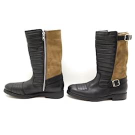 Autre Marque-HELSTONS SHOES CHALLENGE BOOTS 60 45 BLACK LEATHER & BROWN SUEDE BOOTS-Other