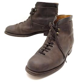 JM Weston-JM WESTON SHOES COUNTRY GENTS BOOTS 132 9.5D 43.5 Brown sueded leather-Brown
