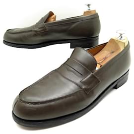 JM Weston-JM WESTON LOAFERS 180 9.5C 43.5 BROWN LEATHER SHOES-Brown
