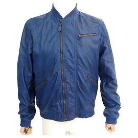 Autre Marque STRELLSON JACKET JACKET 48 M BLUE LEATHER JACKET JACKET VEST Blue