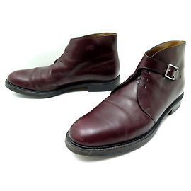 ZAPATOS BOTINES JOHN LOBB COMBE 9.5 43.5 BOTINES BAJAS DE PIEL BURDEOS Burdeos