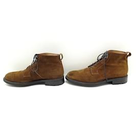 Heschung-HESCHUNG SHOES PINE ANKLE BOOTS 9.5 43.5 BROWN SUEDE SUEDE BOOTS SHOES-Brown