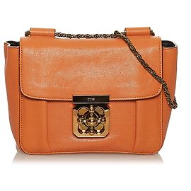 Chloé Bolsa transversal Chloe Orange Elsie de couro Laranja