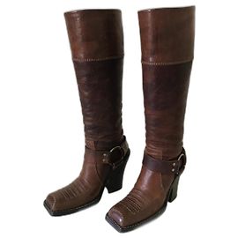 Dior leather boots brown size 35 Brown