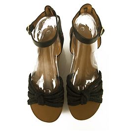 Isabel Marant Etoile Black Raffia Leather Wooden Platform Flatform Sandals 41 Black