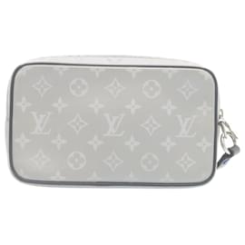 Louis Vuitton-LOUIS VUITTON Monograma Satélite Alpha Clutch Bag Prata M44171 LV Auth knn059-Prata