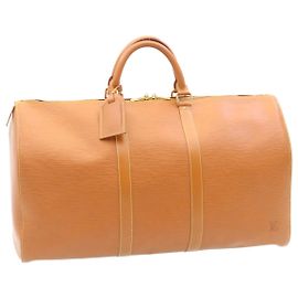 Louis Vuitton Epi Keepall 50 Boston Bag Brown M42968 LV Auth pt167 Marrom