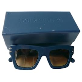 Louis Vuitton-LOUIS VUITTON Gafas de sol cuadradas LV BLADE Azul En perfecto estado-Azul