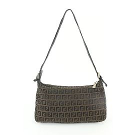 Fendi Borsa a spalla Pochette Zucchino FF Monogram Marrone Altro