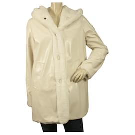 Autre Marque-Oof Wear Reversible White Midi Trench Jacket Parka Abrigo con capucha tamaño 40-Blanco
