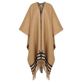 BURBERRY CAPE REVERSIBLE CACHEMIRE LAINE CHECK CAMEL Beige
