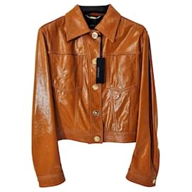 Versace Lederjacke Orange