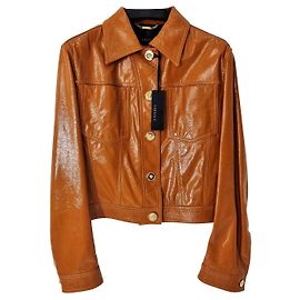 Veste en cuir Versace Orange