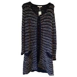Maje Boucle Kit Strickjacke Braun Schwarz Baumwolle Braun Schwarz