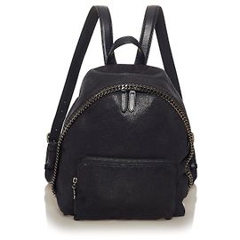 Stella Mc Cartney Stella McCartney Schwarzer Falabella Shaggy Deer Rucksack Schwarz