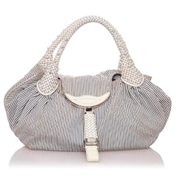 Fendi-Fendi Blue Spy Denim Handbag-White,Blue