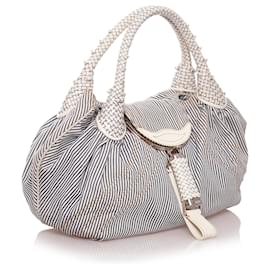 Fendi-Fendi Blue Spy Denim Handbag-White,Blue