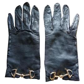Hermès-Gloves-Black,Gold hardware