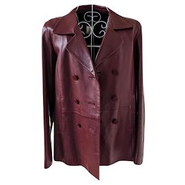 Agnès b. Agnès B leather jacket Dark red