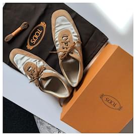 Tod's-Sneaker bicolore-Beige,Cognac