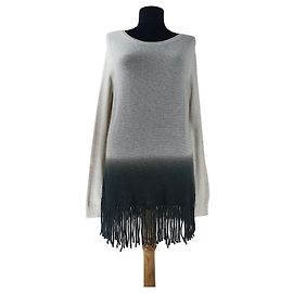 Autre Marque Aqua Pullover mit langen Fransen aus Kaschmir Mehrfarben