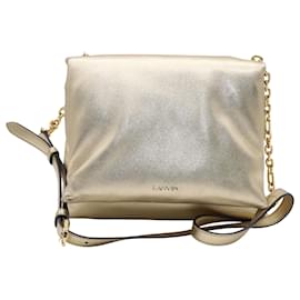 Lanvin-Lanvin Laminated Sugar Bag in Gold Calfskin Leather-Golden,Metallic