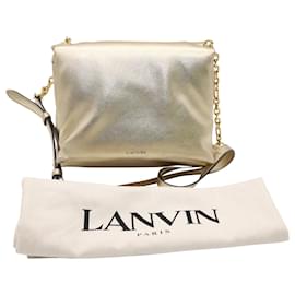 Lanvin-Lanvin Laminated Sugar Bag in Gold Calfskin Leather-Golden,Metallic