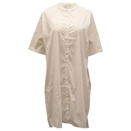 Autre Marque-James Perse Button Down Shirt Dress in White Cotton-White
