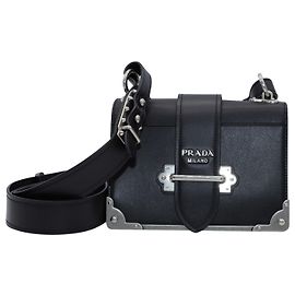 Bolsa transversal Prada Cahier em couro de bezerro preto Preto