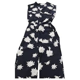 Vince-Vince Chrysanthemum Jumpsuit in Black Silk-Black