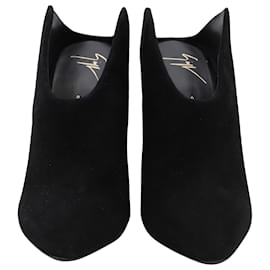 Giuseppe Zanotti-Mules con punta en punta en ante negro Olinda de Giuseppe Zanotti-Negro