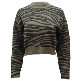 Proenza Schouler Obermaterial Jacquard-Pullover in olivgrüner Viskose Grün Olivgrün