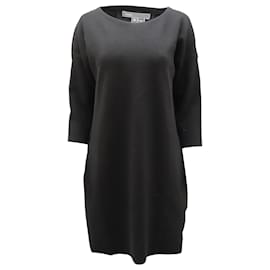 Vince-Vince Sweater Dress in Black Wool-Black