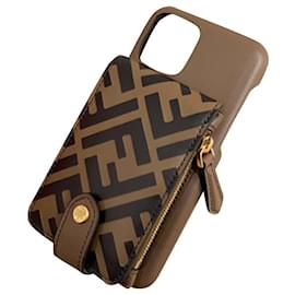 Fendi-iPhone 11 Pro case new with tag dustbag invoice Brown-Brown