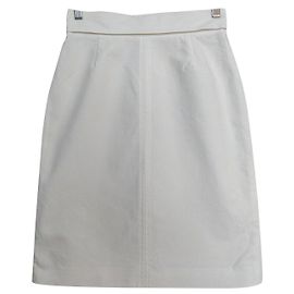 Saia lápis Max Mara branca de algodão Branco