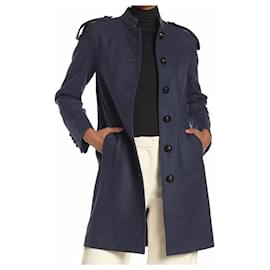 Burberry-Abrigo de lana azul Burberry nueva talla 42-Azul oscuro