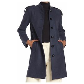 Burberry blue wool coat new size 42 Dark blue