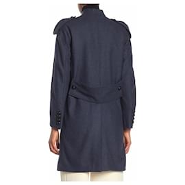 Burberry-Burberry blue wool coat new size 42-Dark blue