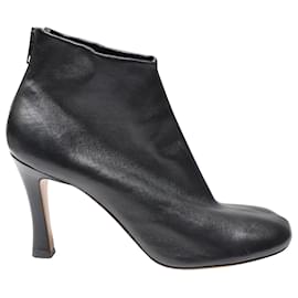 Céline-Céline Glove Booties in Black Lambskin Leather-Black