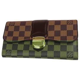 Louis Vuitton-Louis Vuitton Brown Damier Ebene Sistina Portefeuille Wallet-Brown