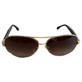 Chanel-gafas de sol de aviador-Gold hardware