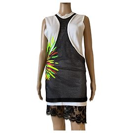 Robe Dsquared2 en dentelle style sport avec zip noir blanc Noir Blanc
