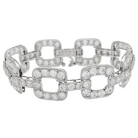 inconnue Pulseira de platina incrustada com diamantes lapidação antiga. Outro