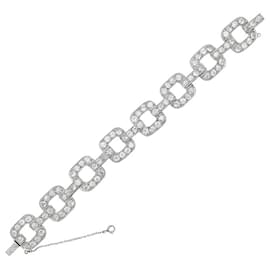 inconnue-Platinum bracelet set with old-cut diamonds.-Other