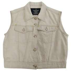 Trussardi Jeans Chaleco vintage de lino Beige
